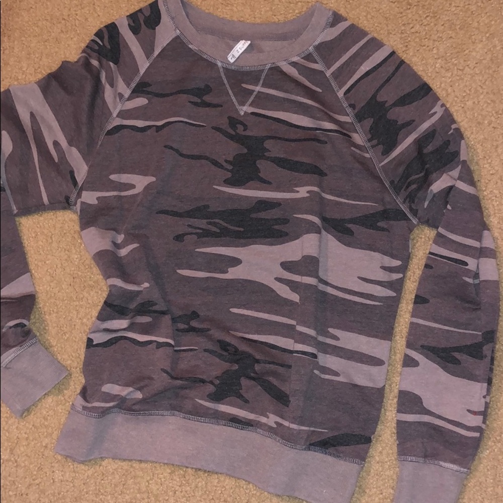Z Supply Grey Camo Sweatshirt